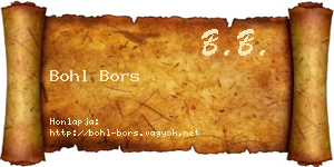 Bohl Bors névjegykártya